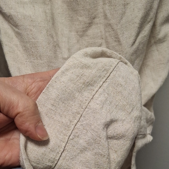 Ricki's Cropped Linen-Color Viscose & Linen Trousers | Women’s L | Lightweight - Picture 7 of 7